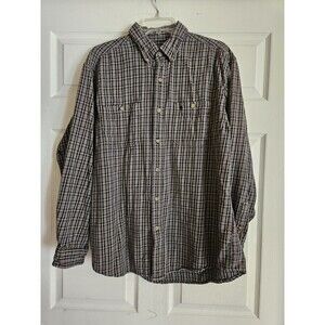 Carhartt Men's XL Flannel Plaid Long Sleeve Button Down Work Shirt Cotton